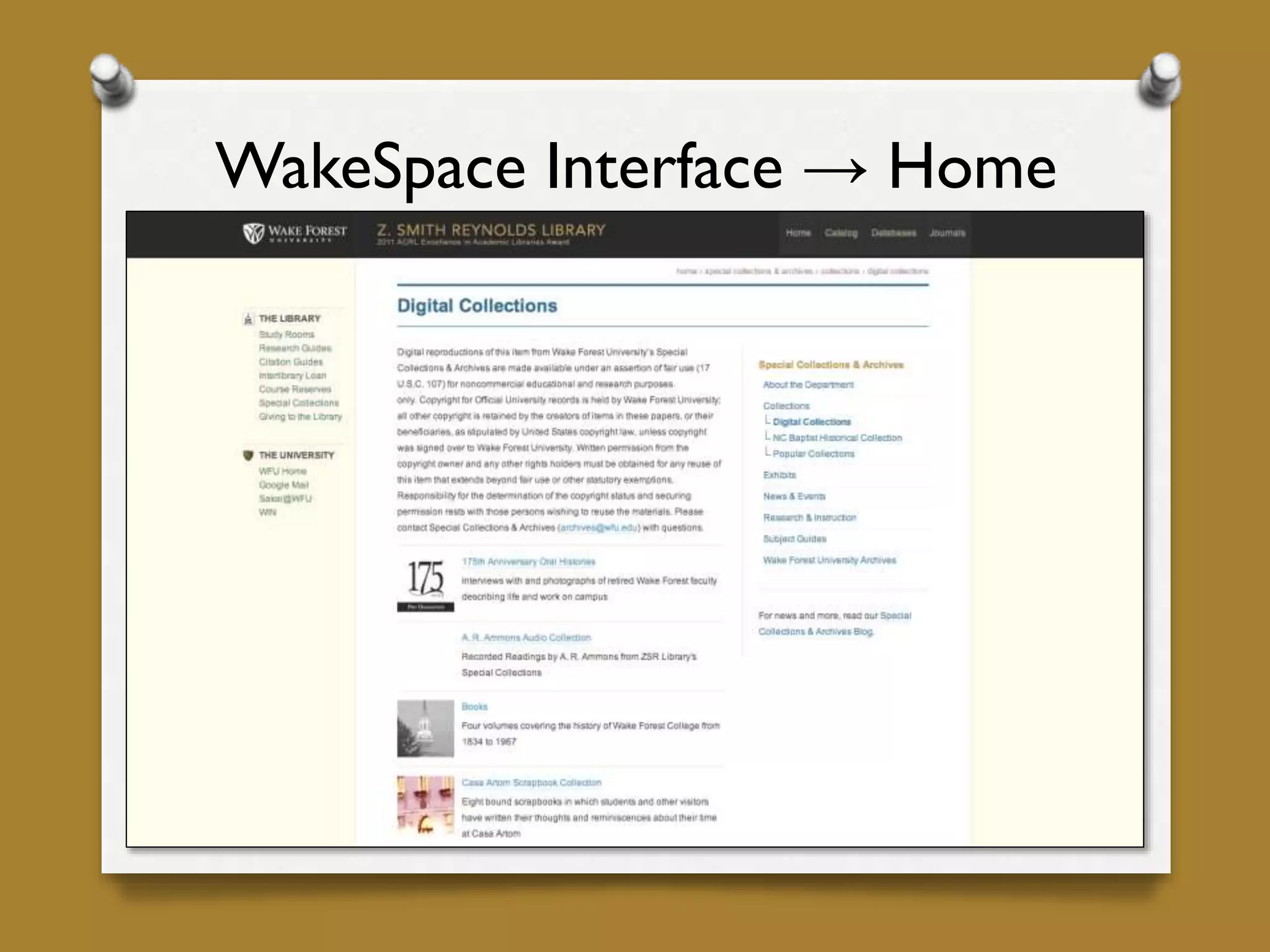 WakeSpace Interface → Home
 