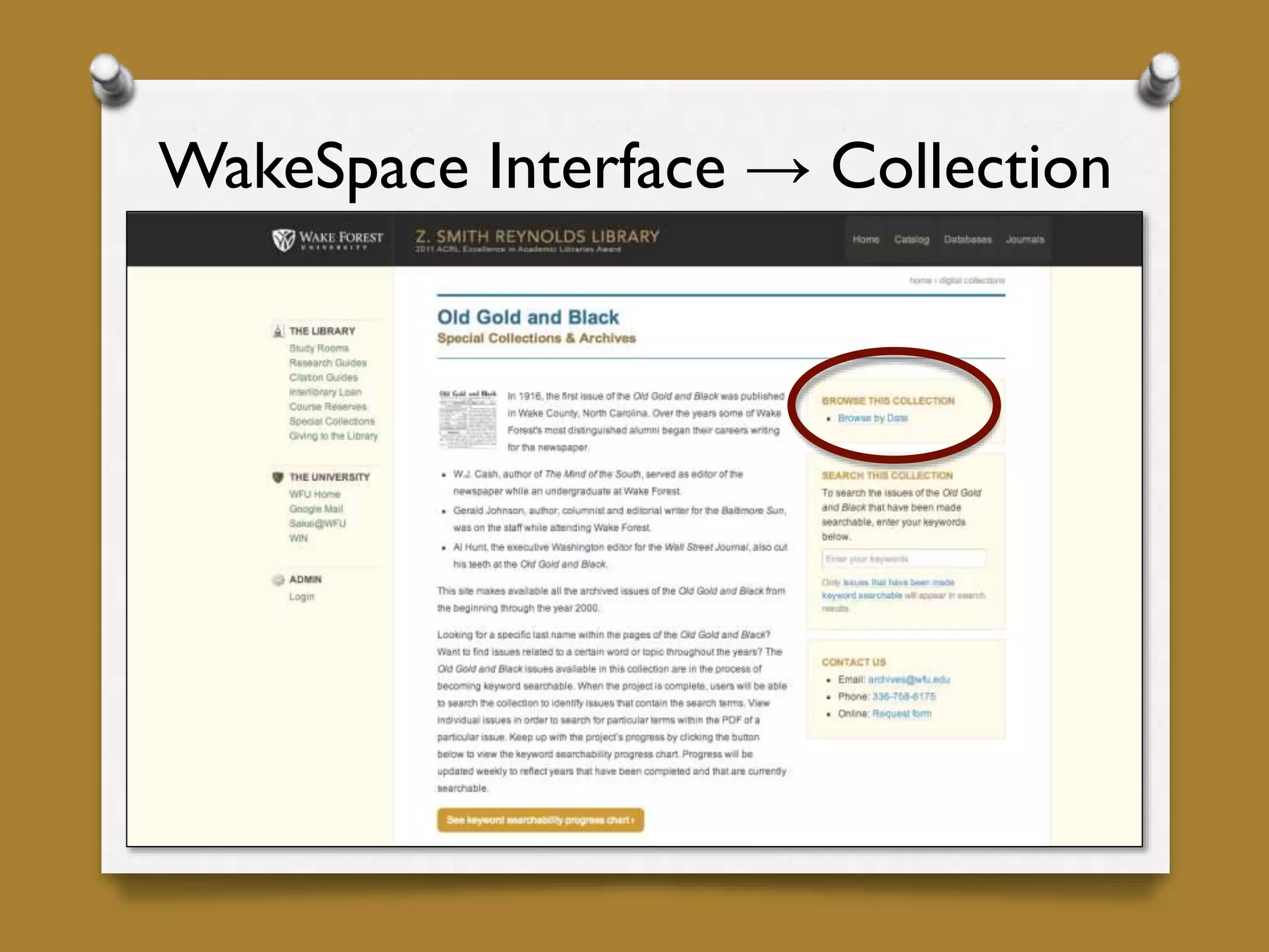 WakeSpace Interface → Collection
 