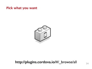 34
Pick what you want
http://plugins.cordova.io/#/_browse/all
 