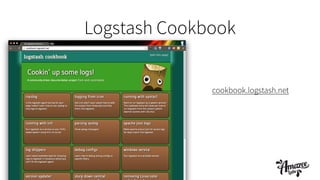 Logstash Cookbook
cookbook.logstash.net
 