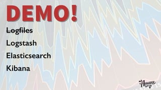 Logﬁles
Logstash
Elasticsearch
Kibana
DEMO!DEMO!
 