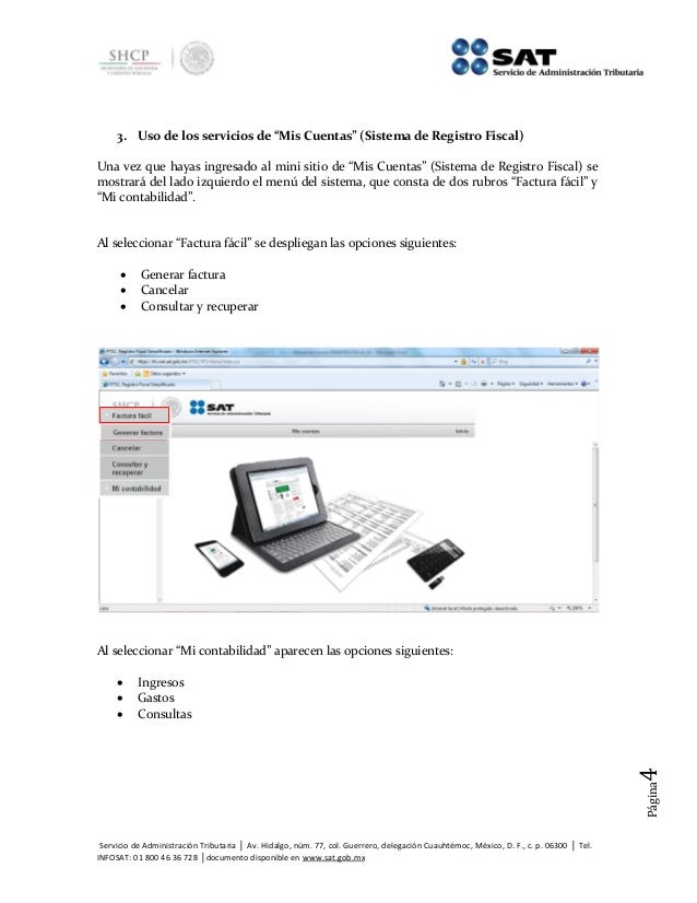 instructivo sat para el uso de mis cuentas régimen de incorporaci