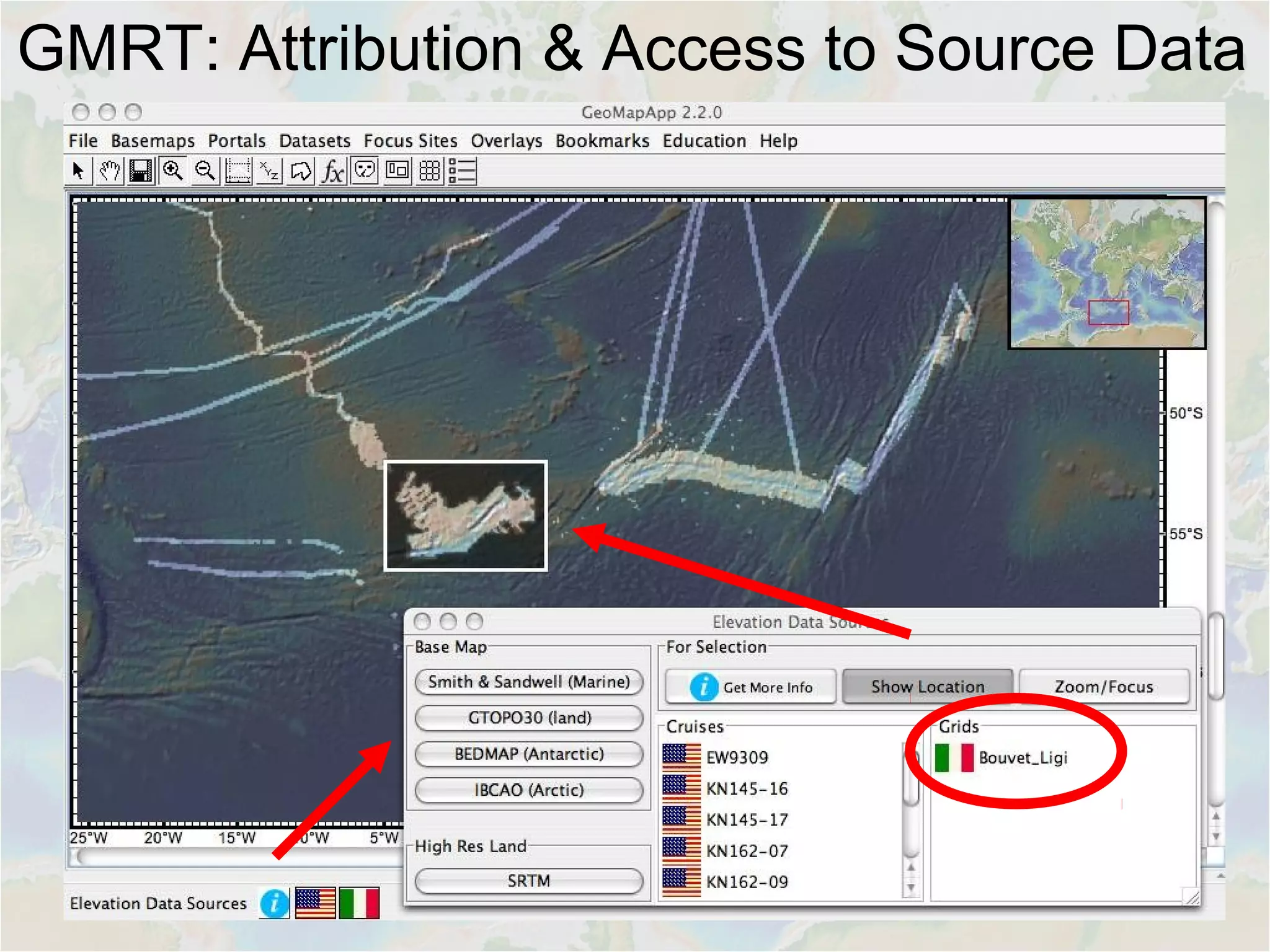 GMRT: Attribution & Access to Source Data
 