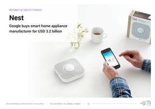 INTERNET OF SAFETY THINGS
Nest
Google buys smart home appliance
manufacturer for USD 3.2 billion
The interNEt of caring thingswww.trendwatching.com/trends/internet-of-caring-things 18
 