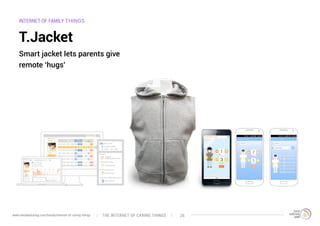 INTERNET OF FAMILY THINGS
T.Jacket
Smart jacket lets parents give
remote ‘hugs’
The interNEt of caring thingswww.trendwatc...