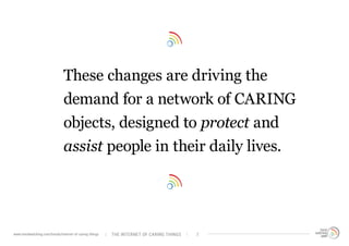 These changes are driving the
demand for a network of CARING
objects, designed to protect and
assist people in their daily...