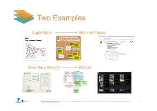 http://Learning-Layers-eu 12
E-portfolio Bits and Pieces
Boundary objects AchSo!
 