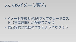 © 2014 Nippon Telegraph and Telephone Corporation
v.s. OS
•! VM
•!
 