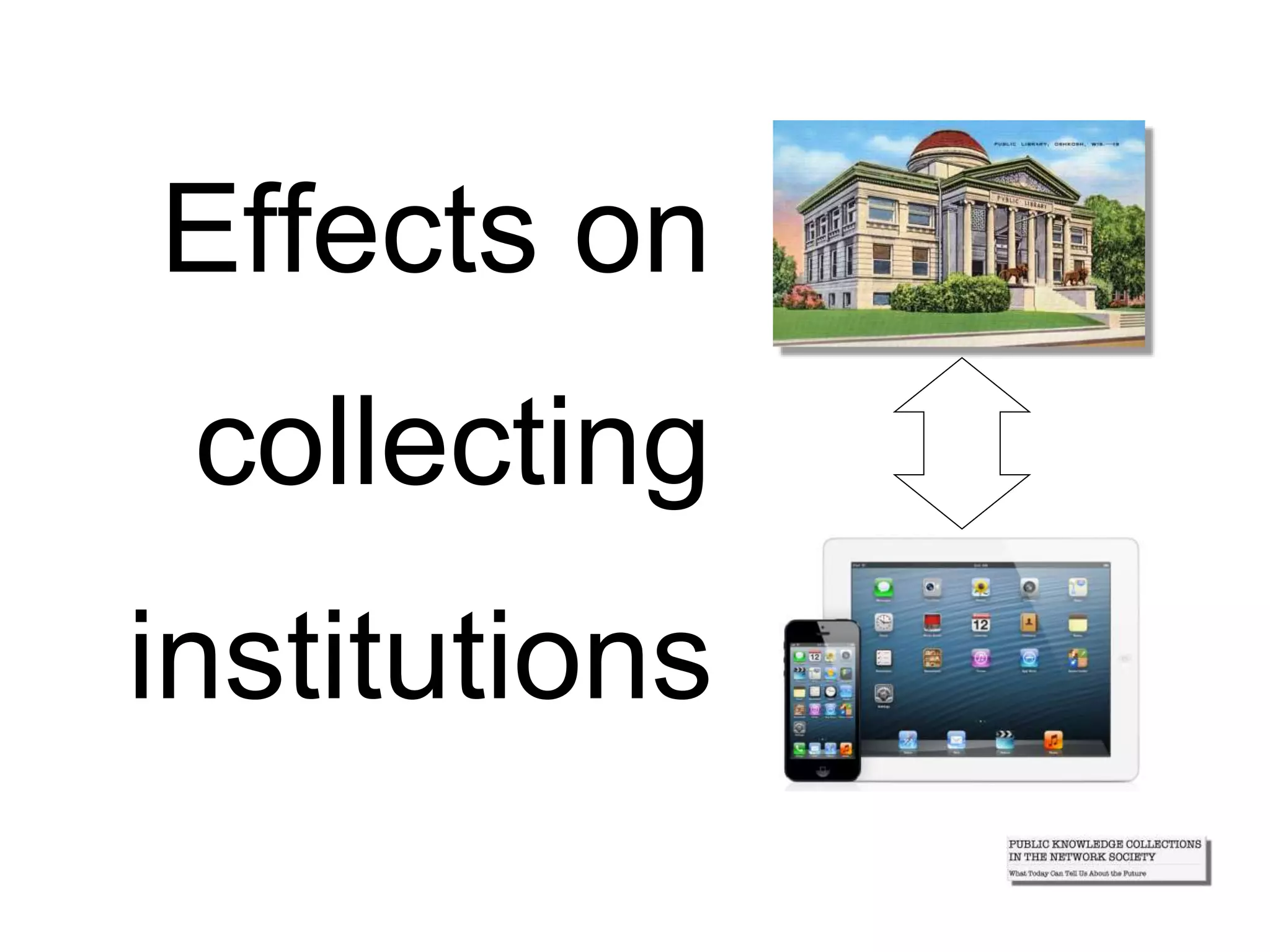 Effects on
institutions
collecting
 