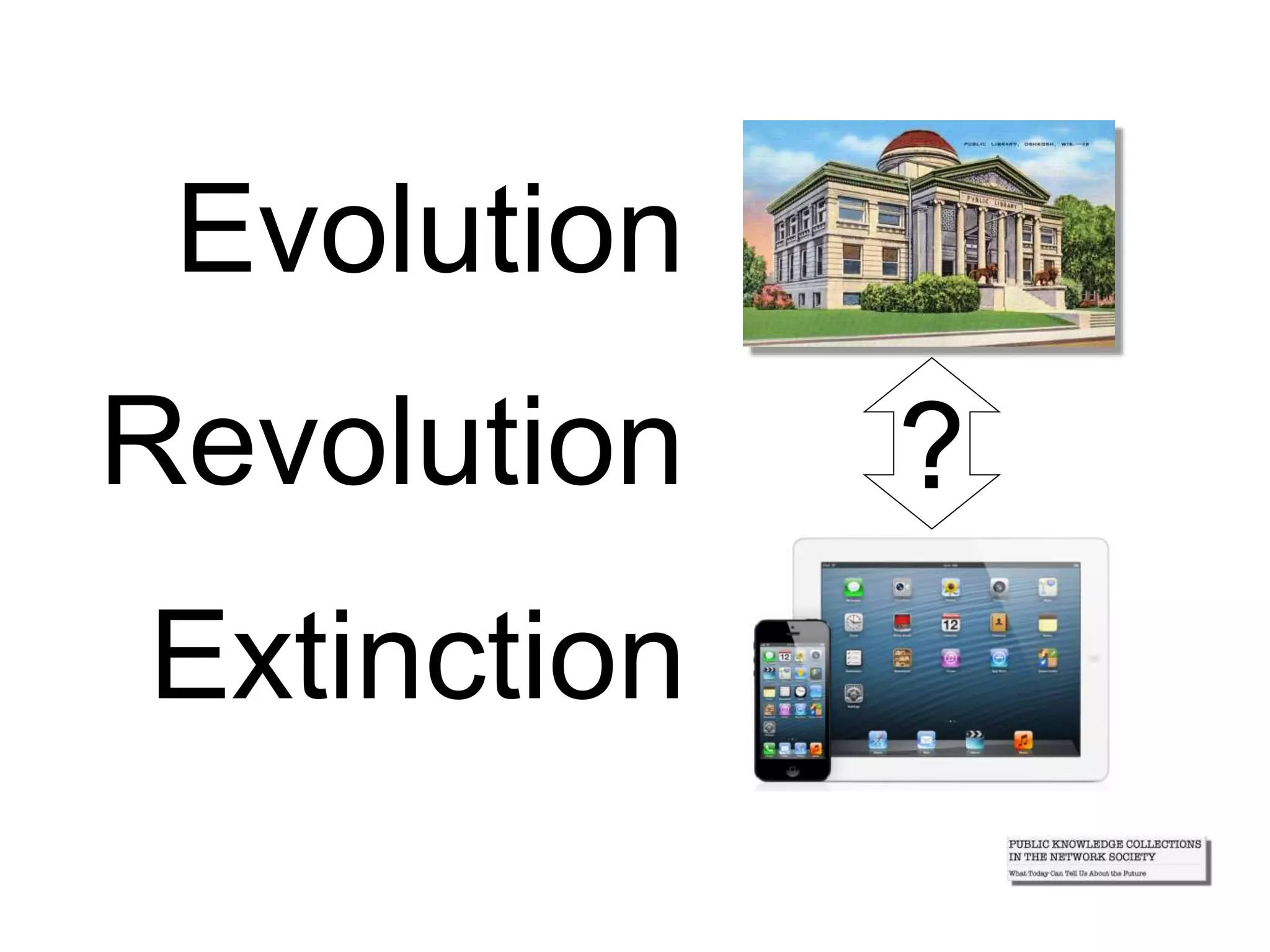 Evolution
Extinction
Revolution
 