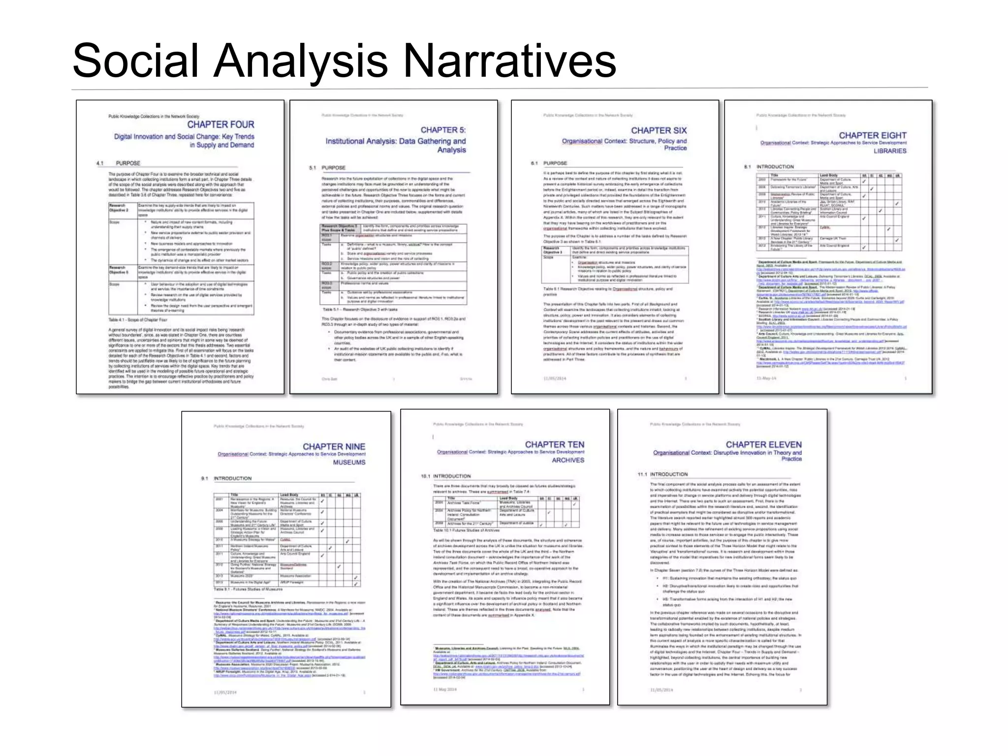 Social Analysis Narratives
 