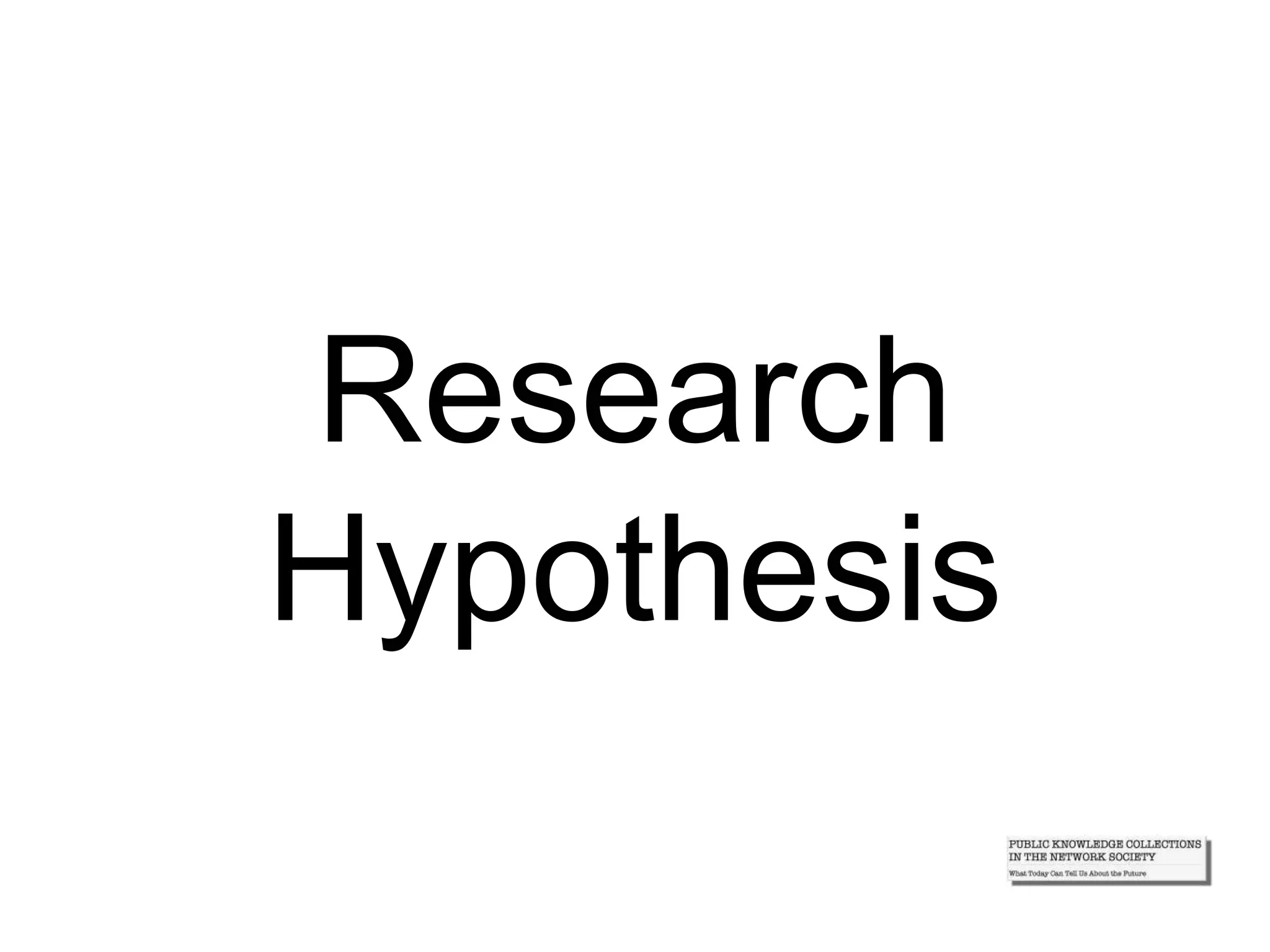 Research
Hypothesis
 