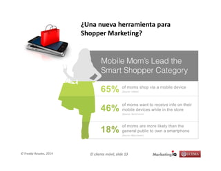 El cliente móvil, slide 13© Freddy Rosales, 2014
¿Una nueva herramienta para
Shopper Marketing?
 