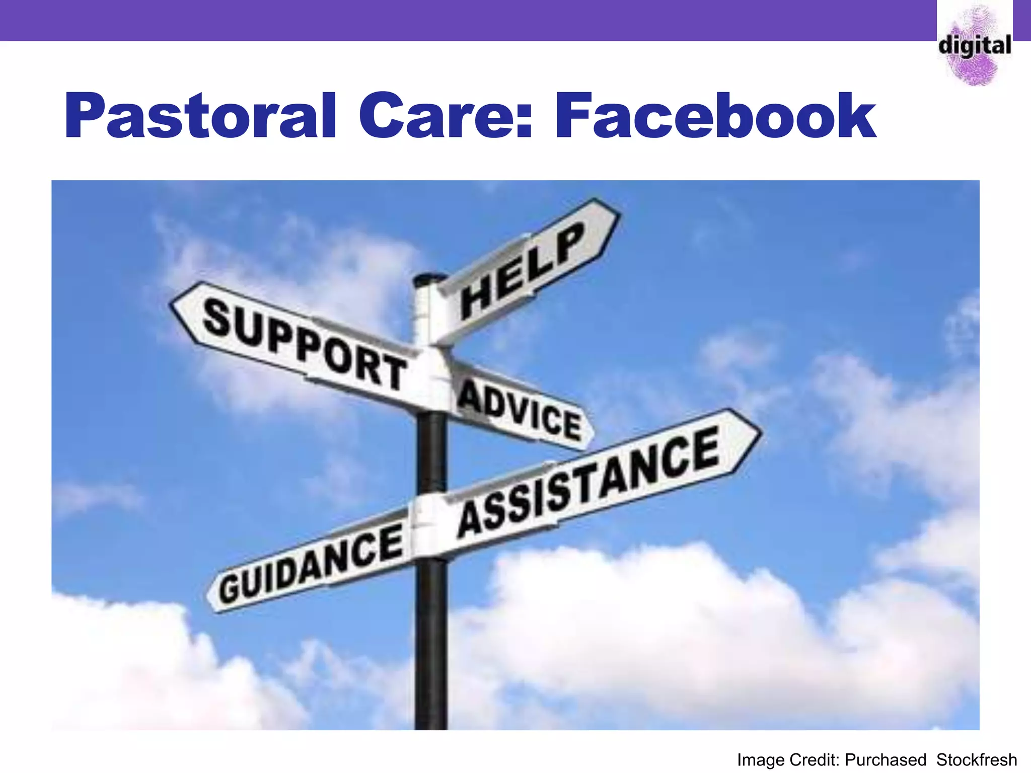 Pastoral Care: Facebook
Image Credit: Purchased Stockfresh
 
