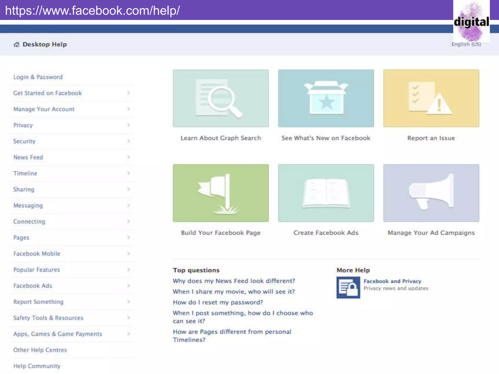 https://www.facebook.com/help/
 