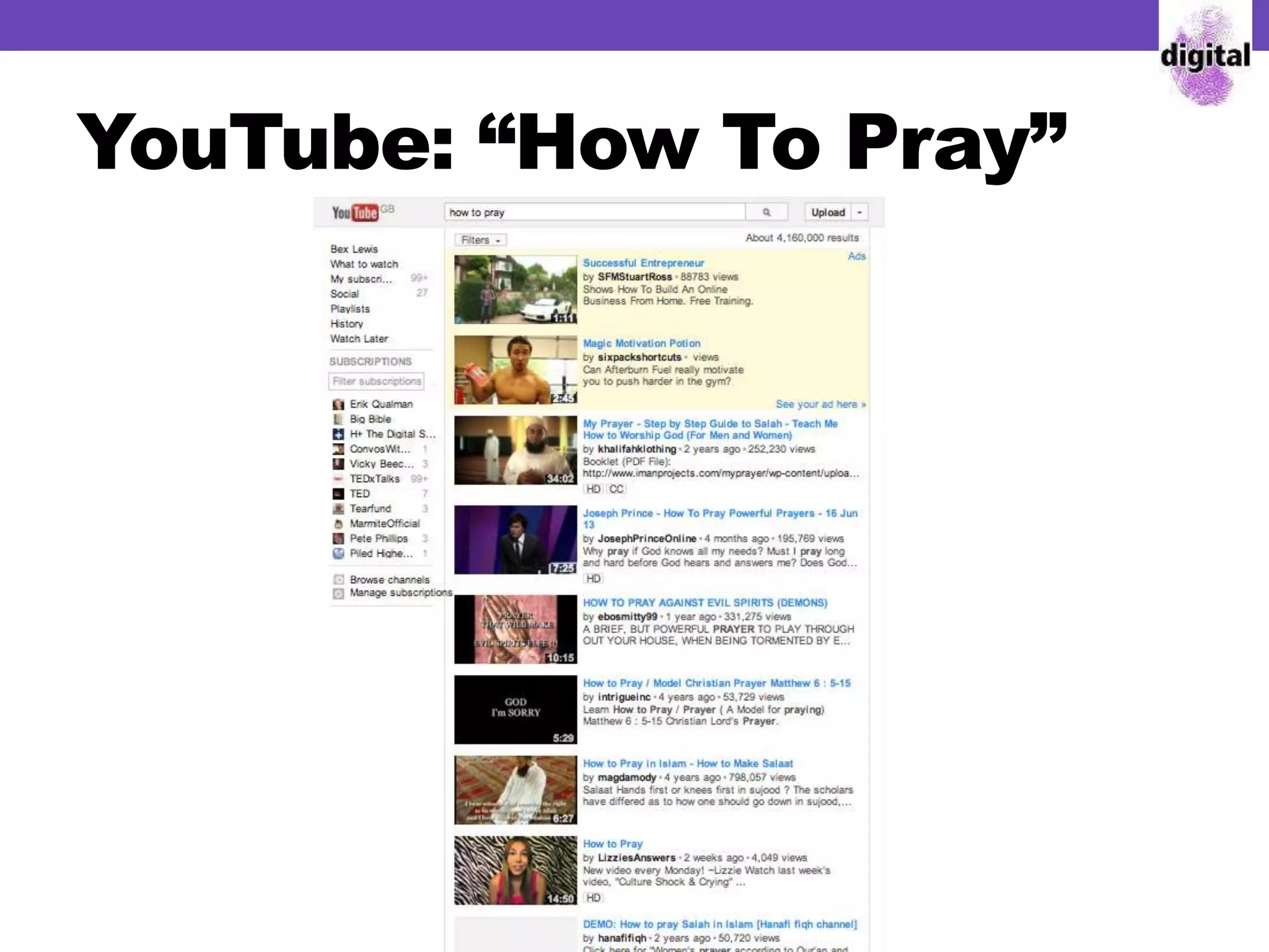YouTube: “How To Pray”
 