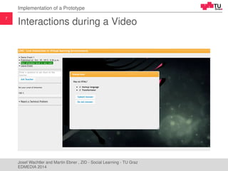 Support of Video-Based Lectures with Interactions Slide 7