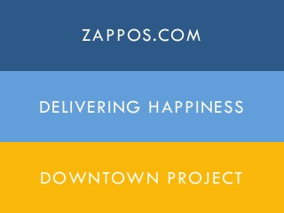 ZAPPOS.COM
DELIVERING HAPPINESS
DOWNTOWN PROJECT
 