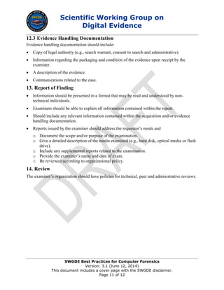 SWGDE Best Practices for Computer Forensics | PDF | Databases ...