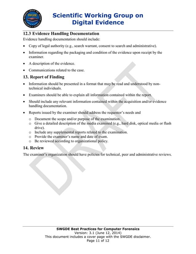 SWGDE Best Practices for Computer Forensics | PDF | Databases ...