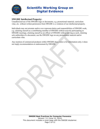 SWGDE Best Practices for Computer Forensics | PDF | Databases ...