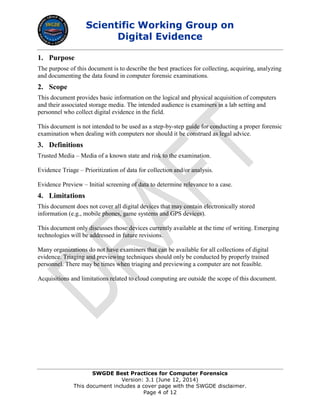 SWGDE Best Practices for Computer Forensics | PDF | Databases ...