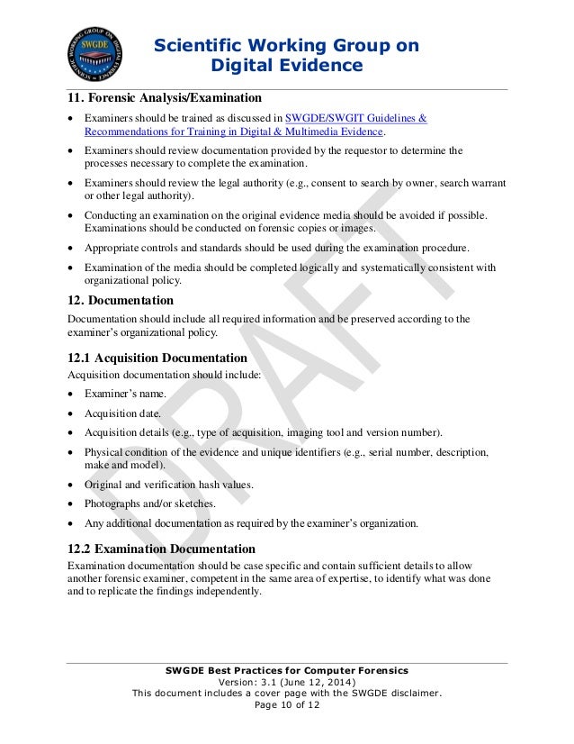 SWGDE Best Practices for Computer Forensics