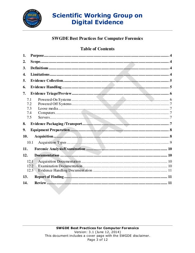 SWGDE Best Practices for Computer Forensics