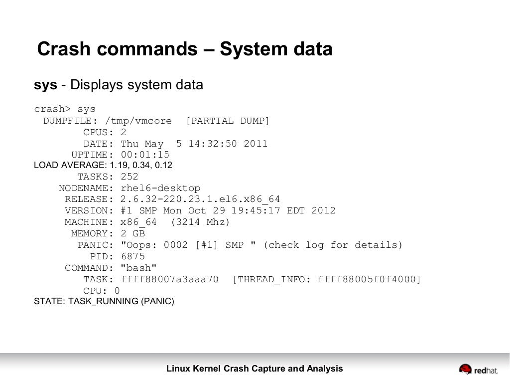 Linux Crash Dump Capture and Analysis