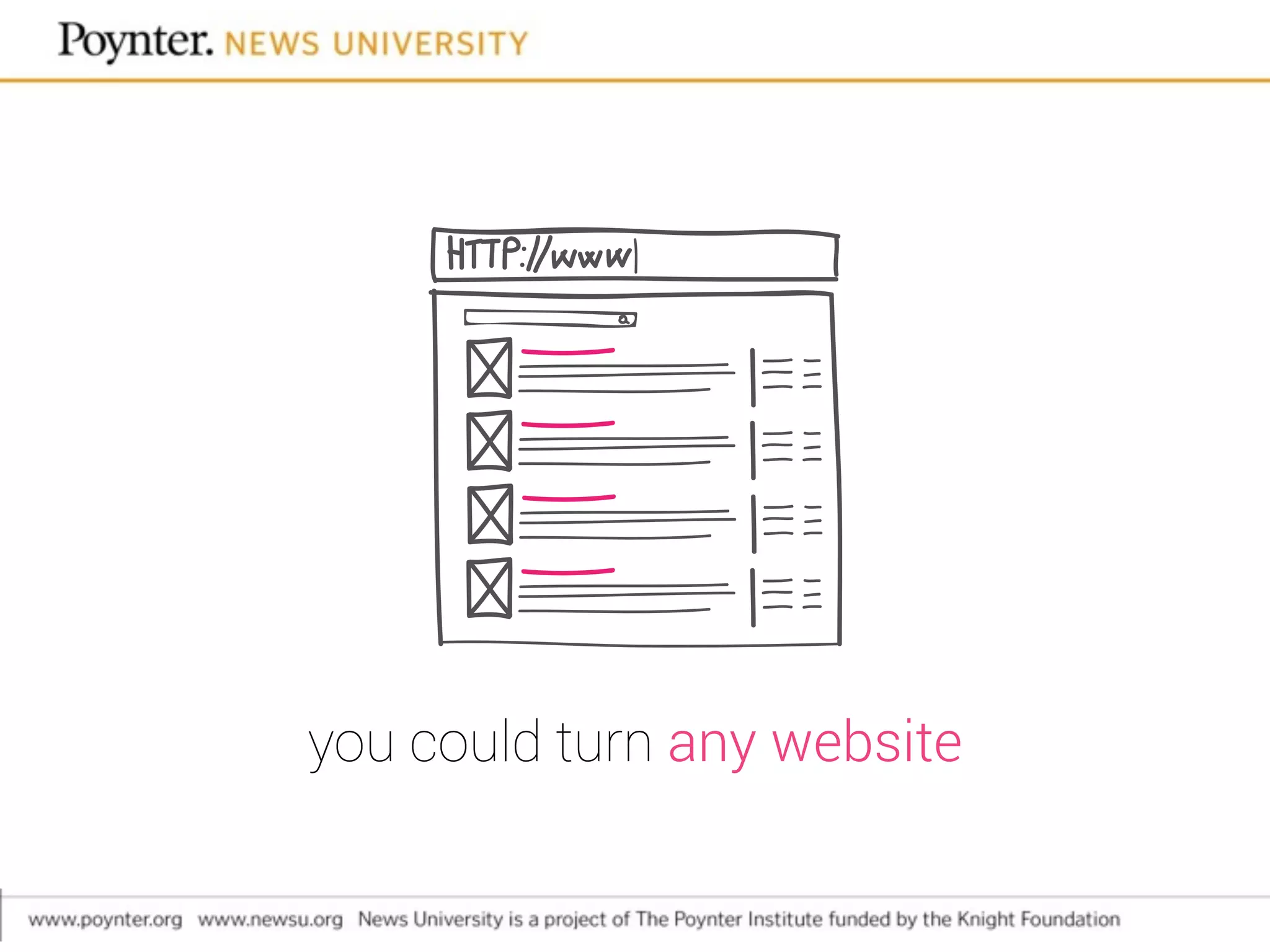 you could turn any website
 