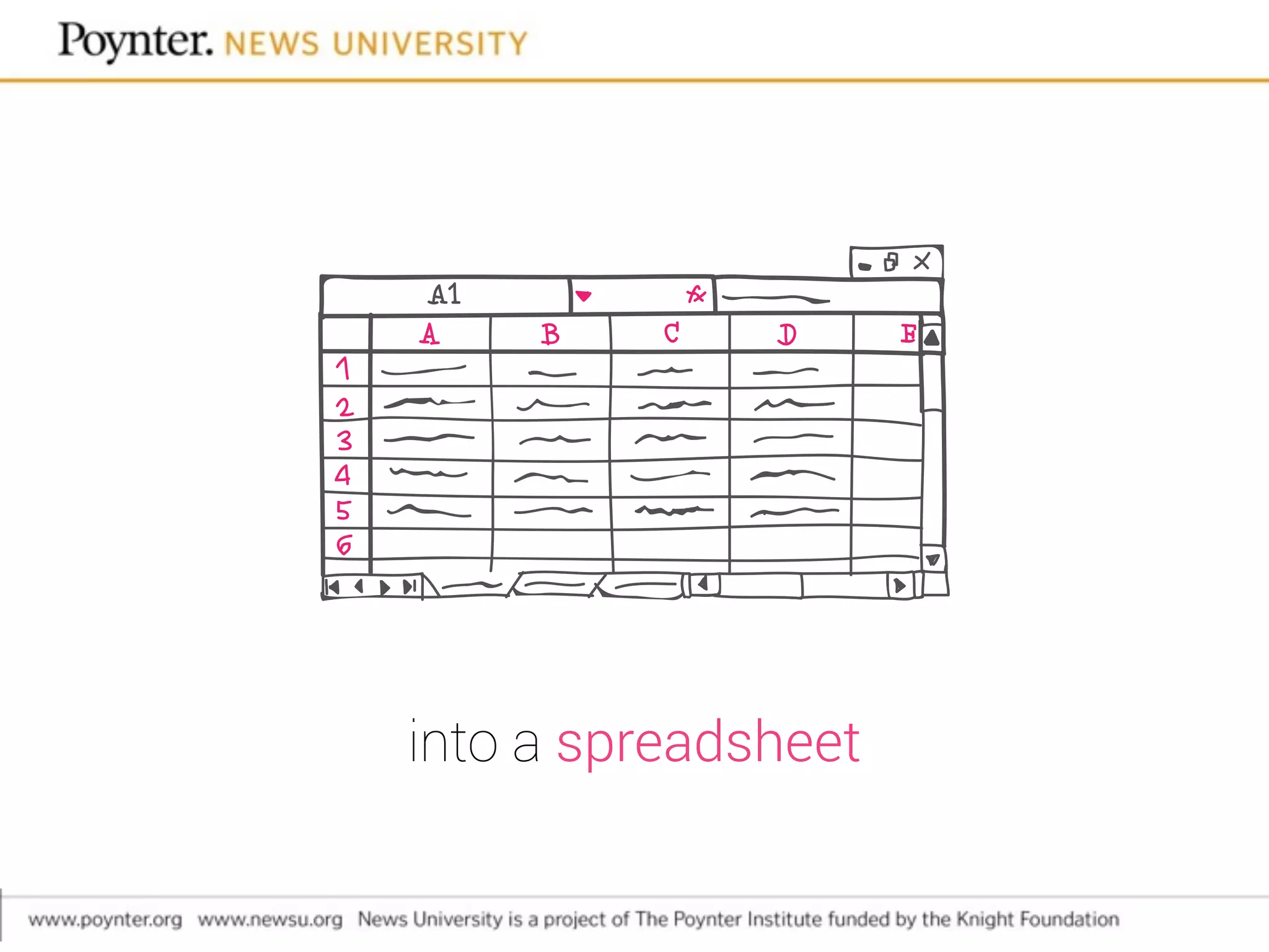 into a spreadsheet
 