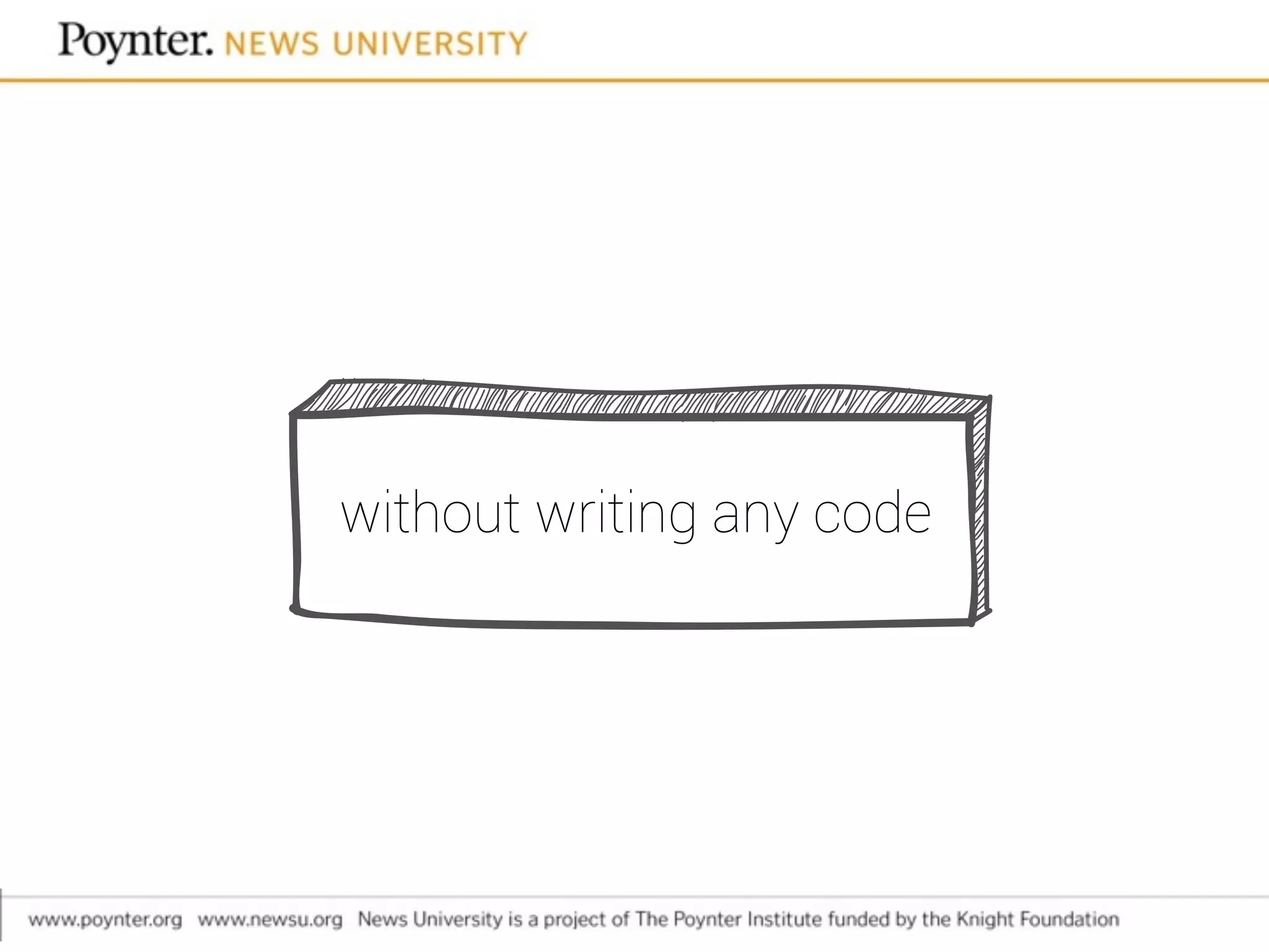 without writing any code
 