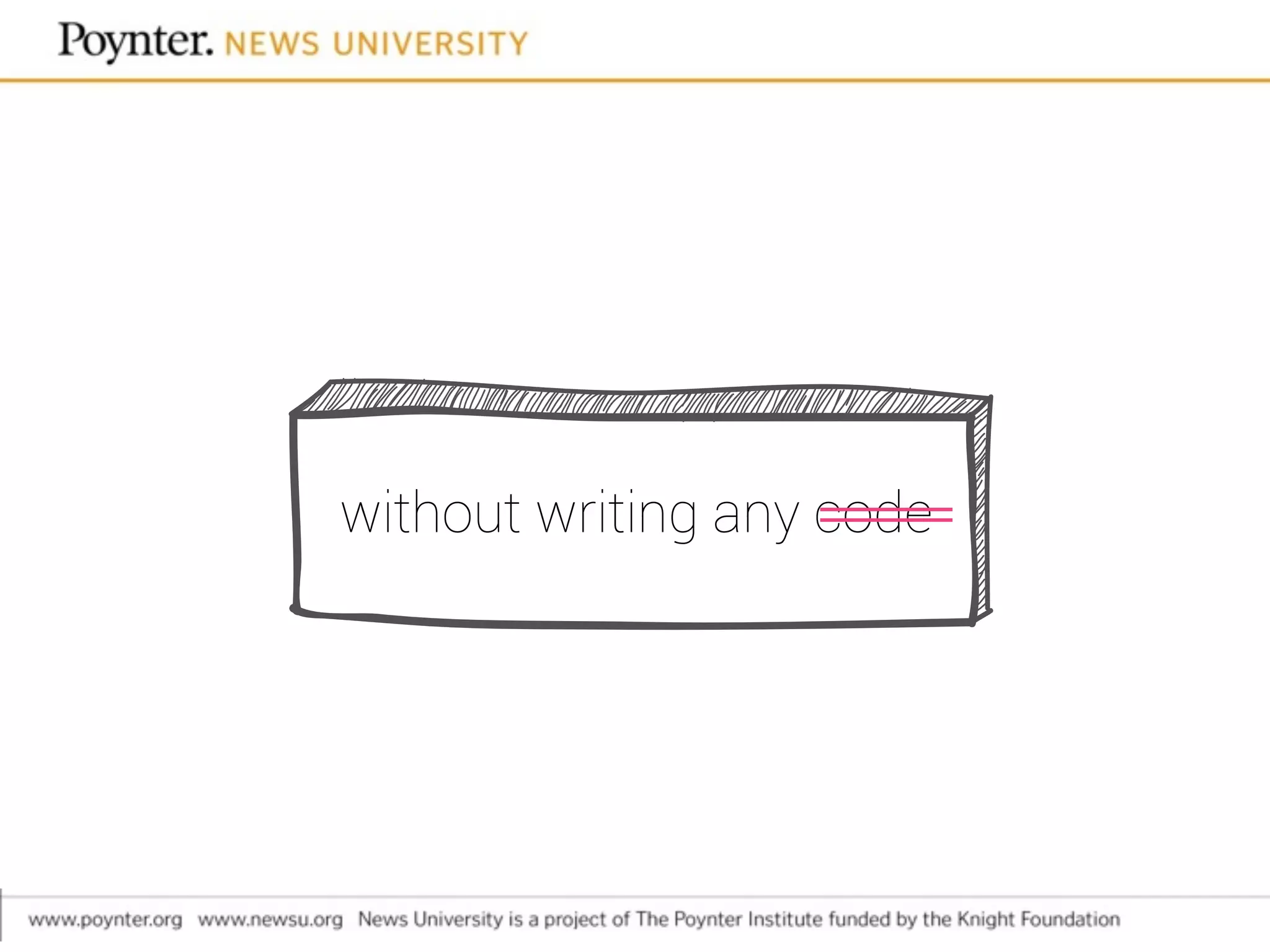 without writing any code
 