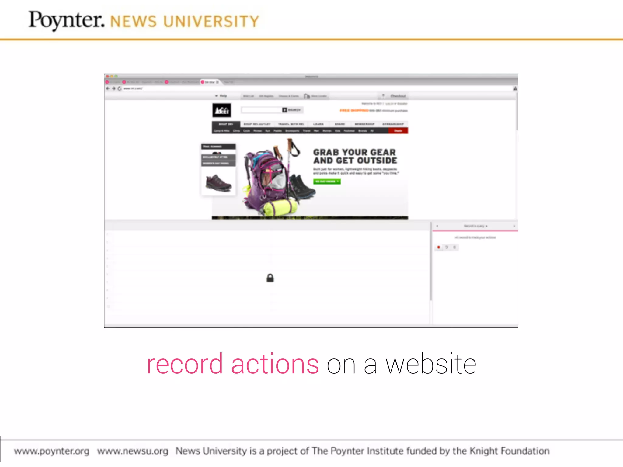record actions on a website
 