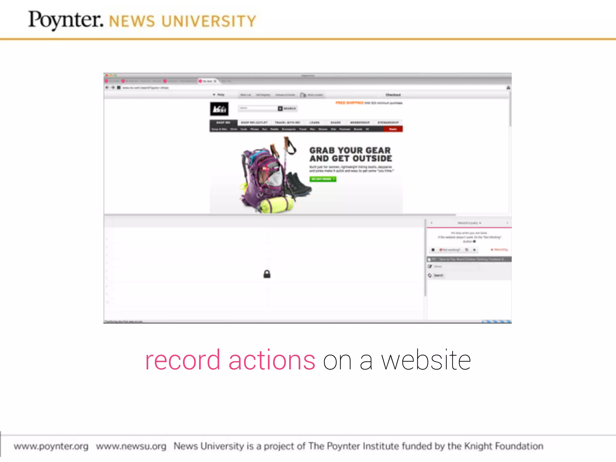 record actions on a website
 