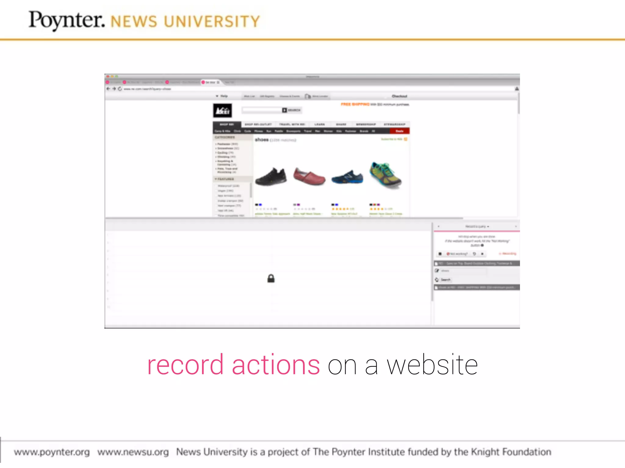 record actions on a website
 