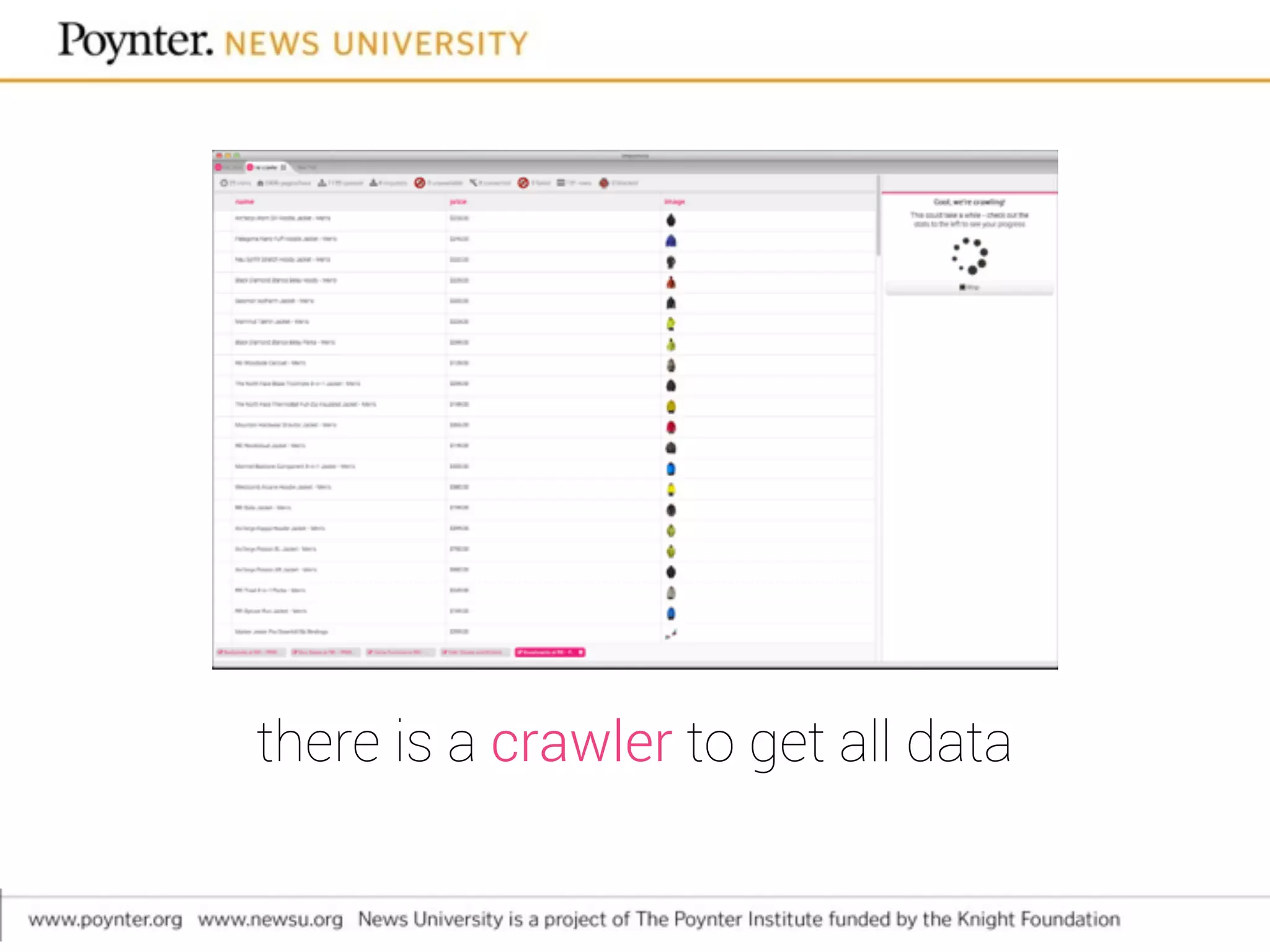 there is a crawler to get all data
 