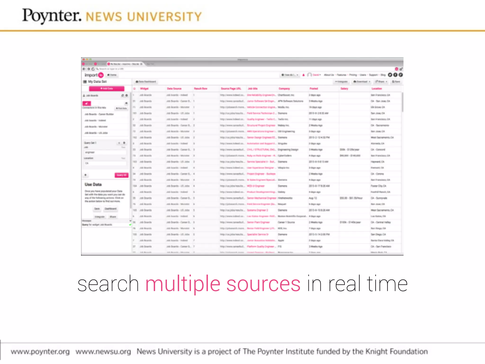 search multiple sources in real time
 