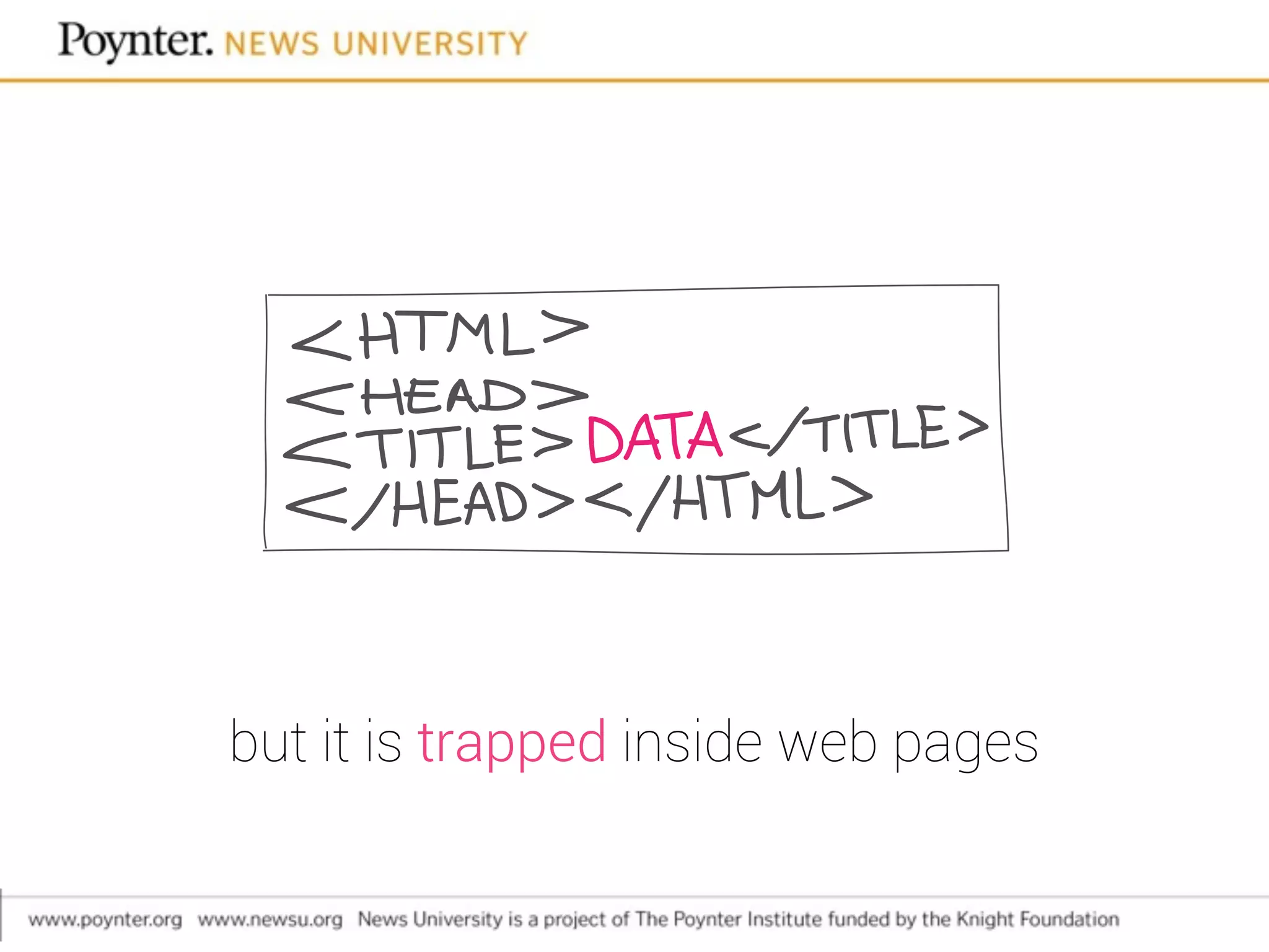 but it is trapped inside web pages
 