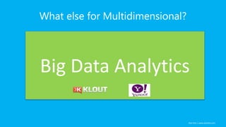 Alan Koo | www.alankoo.com
What else for Multidimensional?
Analysis Services
Multidimensional+
Big Data Analytics
 