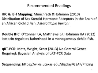 Recommended Readings
IHC & ISH Mapping: Munchrath &Hofmann (2010)
Distribution of Sex Steroid Hormone Receptors in the Bra...