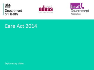 1
Care Act 2014
Explanatory slides
 
