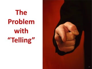 The
Problem
with
“Telling”
20
 