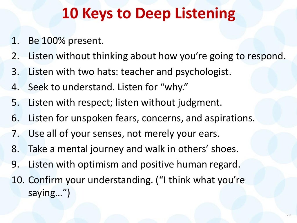 10 Keys to Deep Listening
