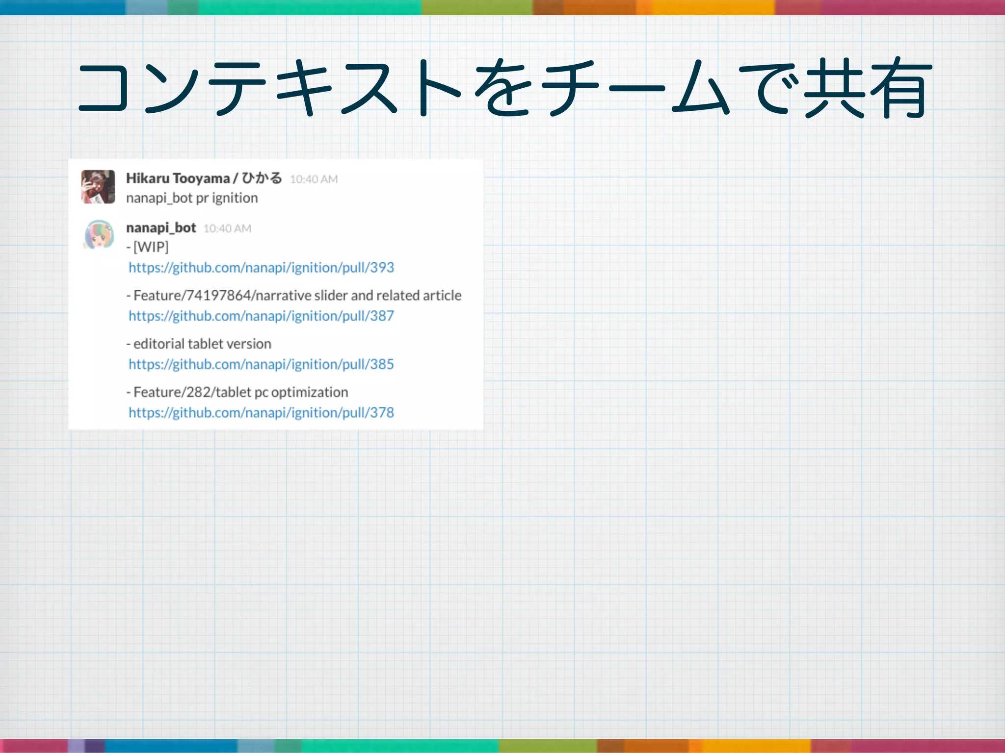 コンテキストをチームで共有
 