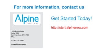 Learn more about Advanced Analytics at http://www.alpinenow.com
For more information, contact us
1550 Bryant Street
Suite ...