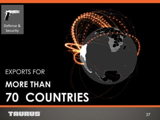 EXPORTS FOR
MORE THAN
70 COUNTRIES
37
Defense &
Security
 