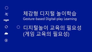 체감형 디지털 놀이학습
Gesture-based Digital-play Learning
디지털놀이 교육의 필요성
(게임 교육의 필요성)
 
