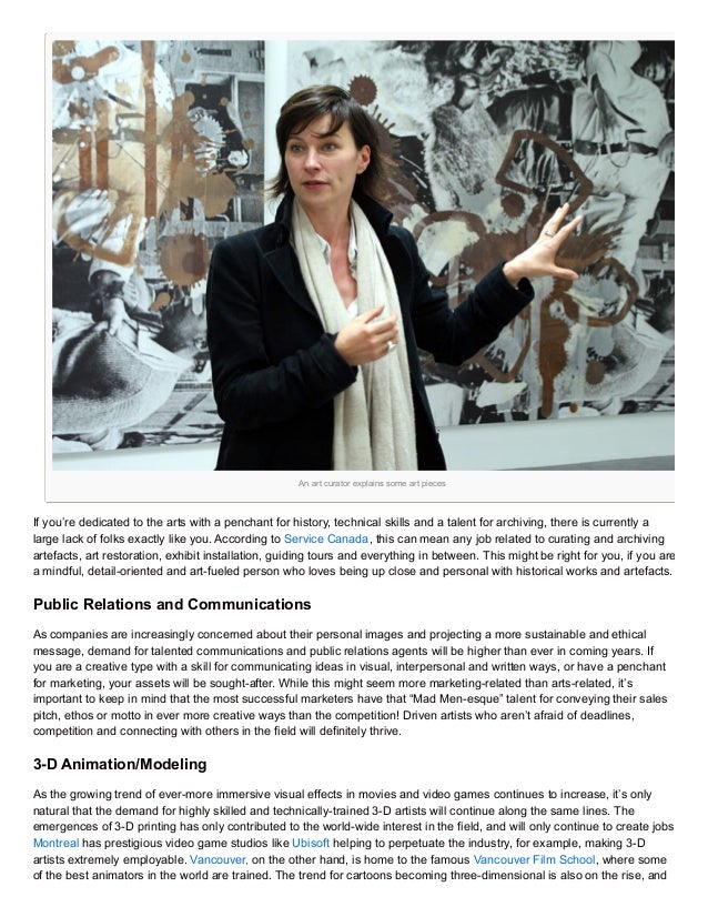 Art Work The Most InDemand Jobs in the Arts