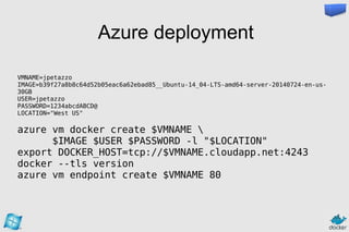 Introduction to Docker and deployment and Azure
